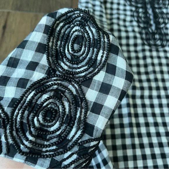 Vineyard Vines Embellished Seed Bead Gingham Pullover tunic Dress Cover up - Picture 7 of 10